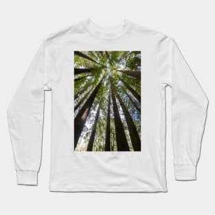 Looking up the tall redwood trees. Long Sleeve T-Shirt